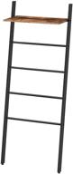 🔶 hoobro 5-tier blanket ladder with storage shelf - rustic brown metal frame towel drying and display rack for bathroom, bedroom, laundry room - 25.2 inch wide quilts rack, bf73cj01 logo