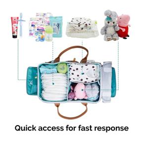 img 3 attached to 👶 Home For Each Diaper Caddy Organizer - Portable Baby Nappy Storage Bag with Roll Lid and Removable Dividers - Ideal for Nursery, Changing Table, Car - Travel-Friendly Infant Essentials Station