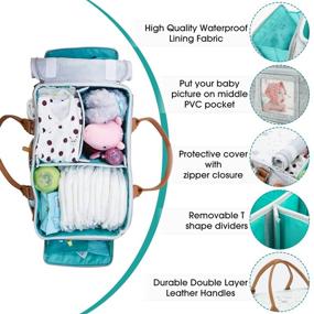 img 2 attached to 👶 Home For Each Diaper Caddy Organizer - Portable Baby Nappy Storage Bag with Roll Lid and Removable Dividers - Ideal for Nursery, Changing Table, Car - Travel-Friendly Infant Essentials Station