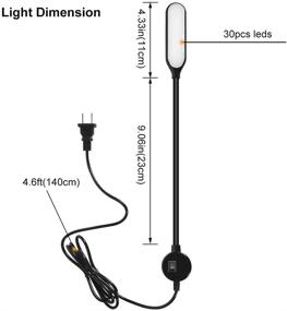 img 3 attached to 6000K Daylight LED Sewing Machine Light with Flexible Gooseneck Magnetic Mounting Base - Ideal for Sewing, Reading, Workbench, Lathe, Drill Presses, 3D Printer