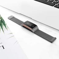 🔫 sinpy metal magnetic watchband: stylish fitbit charge 3 replacement band for men/women - gun color logo