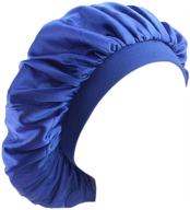 💤 yfjh soft satin silk salon bonnet night sleeping wide band hat hair loss cap for women - enhancing beauty and comfort logo