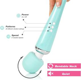 img 2 attached to Leshi Store Electric Handheld Cordless Massager - Powerful, 8 Speeds, 20 Vibrating Patterns - Rechargeable, Green - Ideal for Muscle Ache Recovery