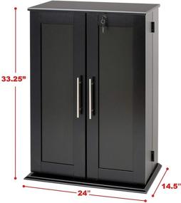img 2 attached to 🔒 Secure and Stylish: Prepac Locking Media Storage Cabinet with Shaker Doors in Black