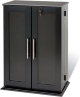 🔒 secure and stylish: prepac locking media storage cabinet with shaker doors in black logo
