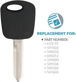 img 1 attached to Keyless2Go New Uncut Transponder Ignition Car Key H72 Replacement - 2 Pack