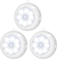 indoor motion sensor light, bls led night light for closets, under cabinet battery powered ceiling lights, aa battery operated wireless puck lights, stick-on wall lights for step and stair, dimmable (pack of 3) логотип