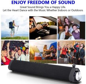 img 2 attached to 🔊 Wired and Wireless PC Soundbar, Outdoor/Indoor Bluetooth Surround Stereo Speaker with Remote Control, 3D Audio, 2 x 8W Mini Home Theater Sound Bar with Built-in Subwoofers, Compatible with Phones/Tablets