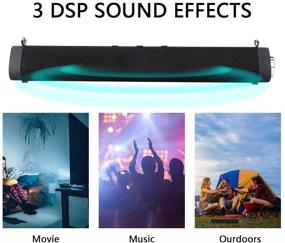 img 3 attached to 🔊 Wired and Wireless PC Soundbar, Outdoor/Indoor Bluetooth Surround Stereo Speaker with Remote Control, 3D Audio, 2 x 8W Mini Home Theater Sound Bar with Built-in Subwoofers, Compatible with Phones/Tablets