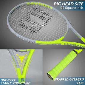 img 2 attached to 🎾 LUNNADE 2 Pack Adult Tennis Rackets, 27-Inch Recreational Racquet with Cover, Pre-Strung &amp; Regrip, Ideal for Men and Women Tennis Enthusiasts