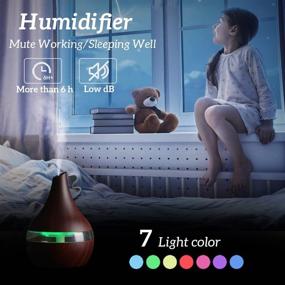 img 2 attached to 🌬️ Convenient Portable Small Humidifier: Ideal for Bedroom, Office, and Home Use - 300ML Personal Cool Mist Air Oil Diffuser with Night Light and USB Charging - Enhance Air Quality and Promote Relaxation