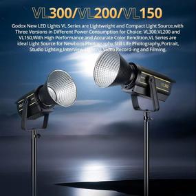 img 2 attached to 🎥 Godox VL150 LED Video Light with 150WS Power, 5600K White Color, High CRI 96+ and TLCI 95, V-Port Lithium Battery Compatibility for Bowens Mount, includes BD-04 Barn Door and Reflector