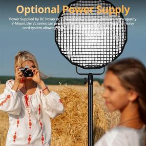 img 1 attached to 🎥 Godox VL150 LED Video Light with 150WS Power, 5600K White Color, High CRI 96+ and TLCI 95, V-Port Lithium Battery Compatibility for Bowens Mount, includes BD-04 Barn Door and Reflector