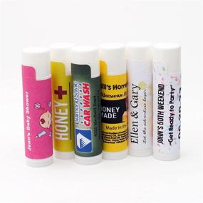 img 1 attached to 🎁 Organic Lip Balm Wholesale, Unbranded Pre-Filled Pack of 50, Honey Flavor, Customize with Personal Labels for Party Favors, Gift Baskets, or Branding Purposes. Suitable for All - Adults, Kids, and Gents