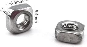 img 2 attached to 🔩 Honbay 100pcs M3 Square Nuts: Durable 304 Stainless Steel Construction for Incredibly Reliable Fastening