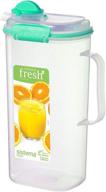 🥤 sistema fresh collection square juice jug: 67.63 oz/8.45 cup, clear/robin egg blue - optimal storage solution for beverages logo