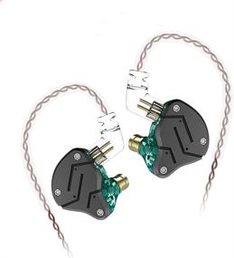 img 4 attached to Explore Exceptional Sound Quality with the Tangle-Free KZ ZSN Hybrid Driver IEM in Black Cyan for Musicians