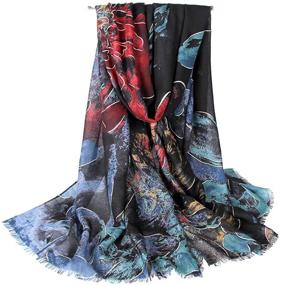 img 3 attached to 🌺 Summer Floral Sarong: Lightweight Cotton with Breathable Comfort for Women's Accessories