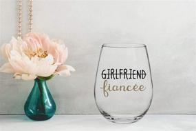 img 2 attached to 🥂 Unique Engagement Gifts: Boyfriend and Girlfriend 15 oz Stemless Wine Glasses (Set of 2)