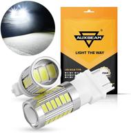 🔆 auxbeam 3157 t25 p27/5w led light bulbs - super bright white 6000lm for brake, reverse, parking, tail, and turn signal lights logo