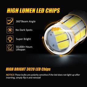 img 1 attached to 🔆 Auxbeam 3157 T25 P27/5W LED Light Bulbs - Super Bright White 6000LM for Brake, Reverse, Parking, Tail, and Turn Signal Lights
