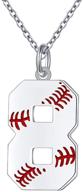 s925 sterling silver baseball jersey initial number charms pendant necklace – perfect for sports enthusiasts! logo