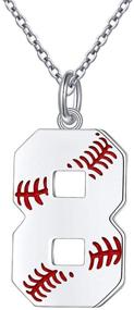 img 4 attached to S925 Sterling Silver Baseball Jersey Initial Number Charms Pendant Necklace – Perfect for Sports Enthusiasts!