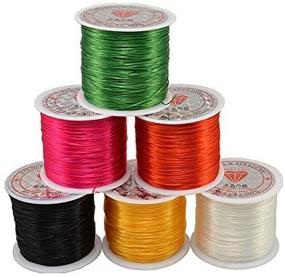 img 4 attached to Colorful 0.5mm Stretchy Elastic Rope Cord: 165ft/Roll Crystal String for Jewelry Making, Bracelets, Beading, and More!