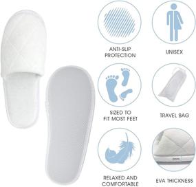 img 1 attached to 🏨 6 Pairs of Soft and Thick Cotton Velvet Spa Slippers - Non-slip and Washable - Ideal for Houseguests, Hotels, and Travel (WHITE)