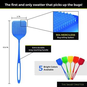 img 1 attached to 🪰 Smart Swatter Fly Swatters, 2-Pack Assorted Colors, Patented in the USA with 904 Spikes for Effective Insects, Bugs, and Fly Killing