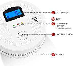img 1 attached to 🔋 OKEAH LCD Display Smoke and Carbon Monoxide Detector, Battery-Operated CO Alarm with Replaceable Batteries, Model YJ-901