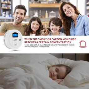 img 2 attached to 🔋 OKEAH LCD Display Smoke and Carbon Monoxide Detector, Battery-Operated CO Alarm with Replaceable Batteries, Model YJ-901