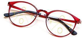 img 4 attached to 👓 Blue Light Antifatigue Progressive Multifocal Reading Glasses - Unisex Bifocal Eyeglasses with Box (Red, 1.5) - Ideal for Women and Men