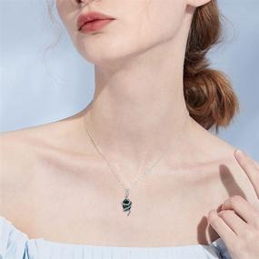 img 3 attached to 🐍 Serpent Necklace Vintage Style - Sterling Silver Snake Pendant with Green Crystal - Perfect Gift for Women and Girls