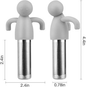 img 3 attached to Чайный заварочный "GARLEE": инновационный заварочный кукольной формы для сыпучего чая - пищевой безопасный силикон и нержавеющая сталь - идеально подходит для чашек - серого цвета