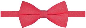 img 2 attached to Stylish Retreez Solid Plain Color Cotton Pre-tied Boy's Bow Tie for a Dapper Look