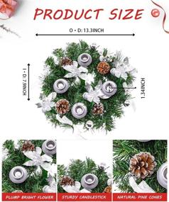 img 1 attached to 🕯️ Christmas Advent Wreath with Candle Holder | Pine Cones & Bow Doll | Advent Candle Holder Set with Greeting Card & Cute Dolls | Packed in Gift Color Box - MITMOR