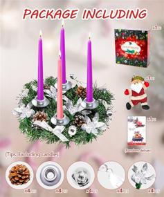 img 2 attached to 🕯️ Christmas Advent Wreath with Candle Holder | Pine Cones & Bow Doll | Advent Candle Holder Set with Greeting Card & Cute Dolls | Packed in Gift Color Box - MITMOR