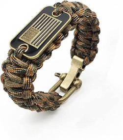 img 3 attached to Paracord Bracelet Mens Tactical Bracelet Soldier Adjustable Outdoor Recreation