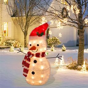 img 1 attached to Twinkle Star 22 Inch Lighted Christmas Tinsel Snowman: Festive Indoor/Outdoor Decor with 25 Clear Incandescent Lights