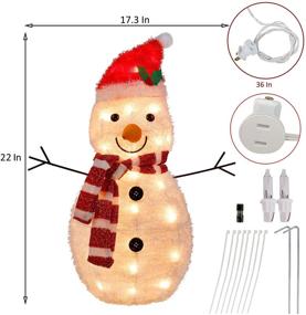 img 3 attached to Twinkle Star 22 Inch Lighted Christmas Tinsel Snowman: Festive Indoor/Outdoor Decor with 25 Clear Incandescent Lights