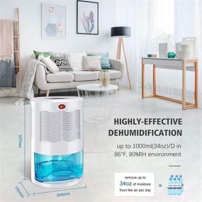 img 1 attached to 🌬️ Upgraded Gocheer Dehumidifier for Home - Ideal for High Humidity in Basements, Bedrooms, Closets, Bathrooms, Kitchens - Small, Quiet & Portable Air Dehumidifiers, Covers up to 480 Sq.ft, 2000ml (64oz) Water Tank