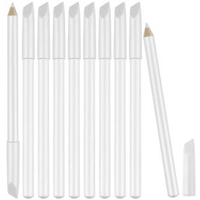 img 4 attached to 💅 10-штук Беление ногтей карандаши: 2-в-1 французская маникюрная ручка с крышкой для отталкивания кутикулы - DIY набор для маникюра.