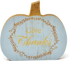 img 2 attached to Fall Harvest Pumpkin Centerpieces - Thanksgiving Table Decorations for Home Kitchen featuring Happy Fall Harvest, Give Thanks - Perfect Autumn Decor for Indoor Desk Decoration