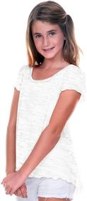 img 1 attached to 👚 Stylish and Trendy Kavio Girls' Burnout Flutter Sleeve Clothing: Perfect for Fashion-Conscious Girls