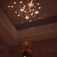 🌟 vanthylit golden star tree topper: rotating warm white star projector for christmas ornament logo