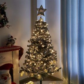 img 1 attached to 🌟 Vanthylit Golden Star Tree Topper: Rotating Warm White Star Projector for Christmas Ornament