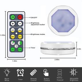 img 1 attached to 🔦 CFORWARD Wireless LED Puck Lights with Remote 6 Pack - Dimmable Under Cabinet Lighting, Battery Operated Lights, Closet Light, Under Counter Lighting