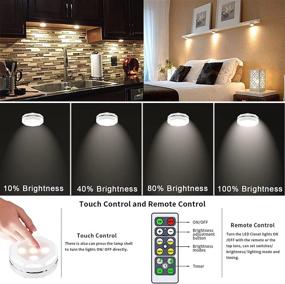 img 3 attached to 🔦 CFORWARD Wireless LED Puck Lights with Remote 6 Pack - Dimmable Under Cabinet Lighting, Battery Operated Lights, Closet Light, Under Counter Lighting