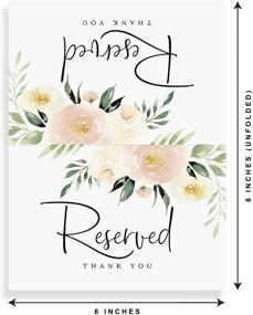 img 2 attached to Bliss Collections Reserved Signs - Pack of 10 Blush Floral Table Cards for Weddings, Receptions, Parties, Events & Celebrations - 4x6 Card Perfectly Complements Centerpieces, Themes & Decorations - Made in USA